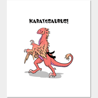 Karatesaurus - orange for bright backgrounds Posters and Art